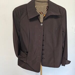 Doncaster Brown Blazer w/wool turtle‎ neck size small